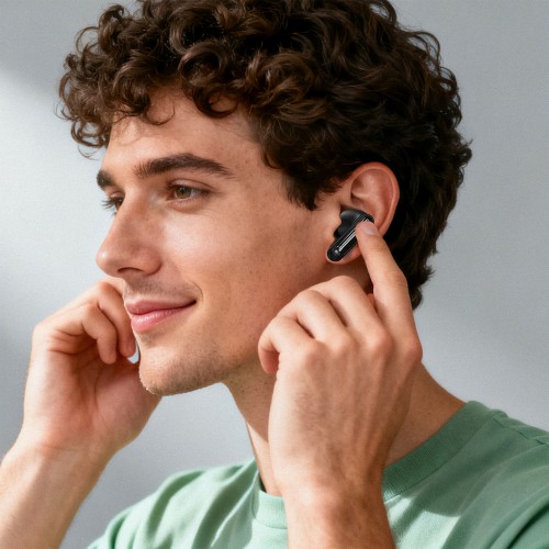 Бездротові Bluetooth навушники TWS Acefast W8 AI translation, ANC+ENC, IPX4, Black
