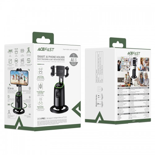 Смарт-штатив Acefast E44 360-degree AI intelligent follow-up PTZ Black