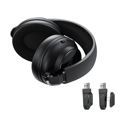 Комп'ютерні навушники ігрові Acefast H15 gaming wireless headset Black