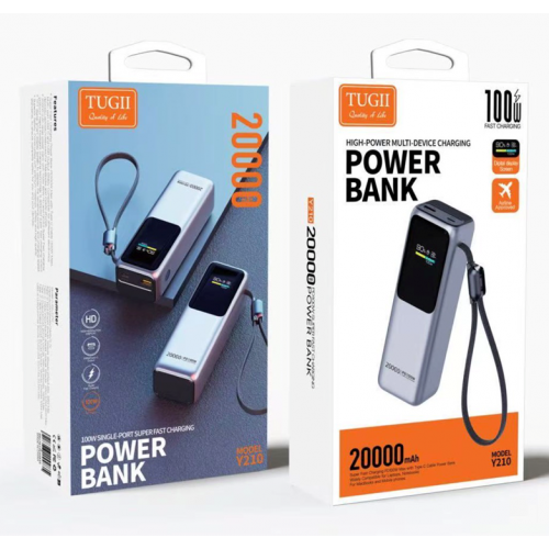 Повербанк для ноутбука 100W Wuw TUGII Y210 20000mAh Grey