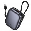 Повербанк Hoco Q49 Peak PD20W 10000mAh з 2 кабелями Type-C/Lightning metal gray