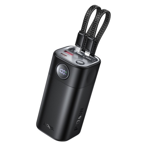 Повербанк для ноутбука 65W Hoco Q59 Chispeante 20000mAh з двома кабелями Type-C/Lightning black