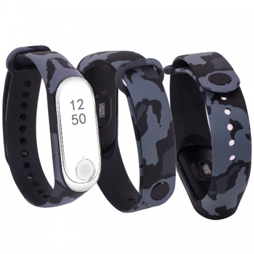 Силиконовый ремешок с рисунком для Xiaomi Mi Band 3/4