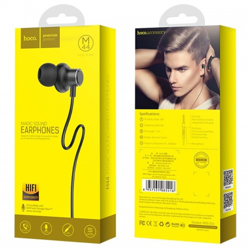 Стерео Наушники Hoco M44 Magic Sound (3.5mm/1.2m)