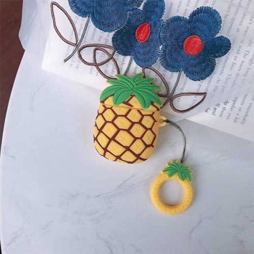 Силиконовый футляр Smile Fruits series для наушников AirPods 1/2 + кольцо
