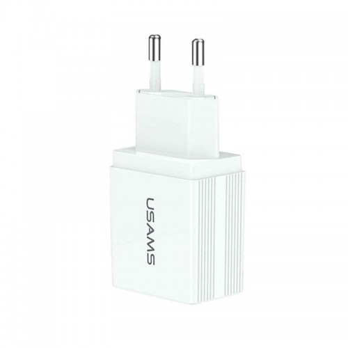 СЗУ USAMS US-CC090 T24 2.1A Dual USB Travel Charger （EU）