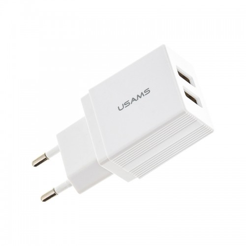 СЗУ USAMS US-CC090 T24 2.1A Dual USB Travel Charger （EU）