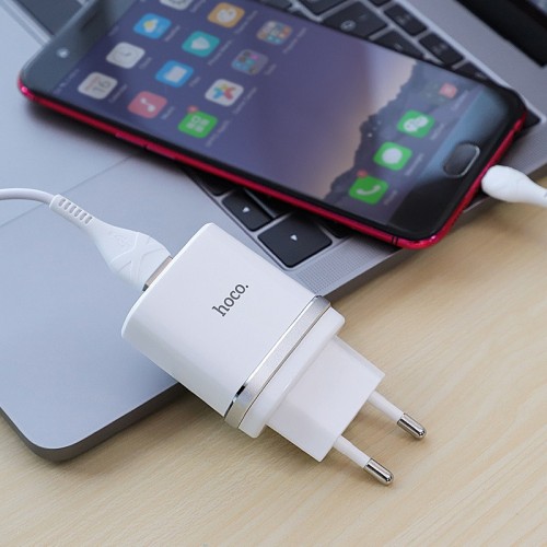 СЗУ Hoco C12Q Smart QC3.0 (1USB/3A) + MicroUSB