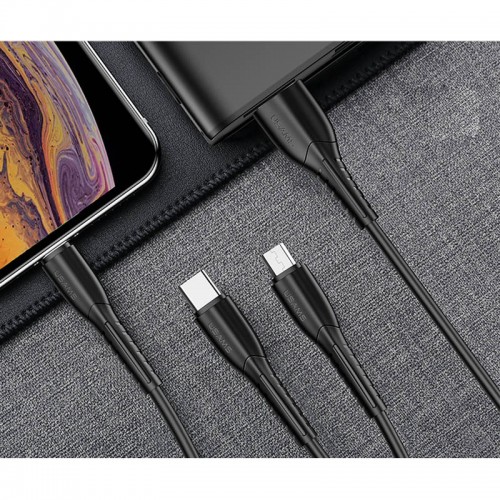 Дата кабель Usams US-SJ367 U35 3in1 USB to Combo 2A (1m)