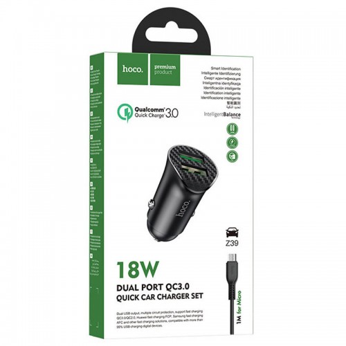 АЗУ Hoco Z39 QC3.0 (2USB) + MicroUSB