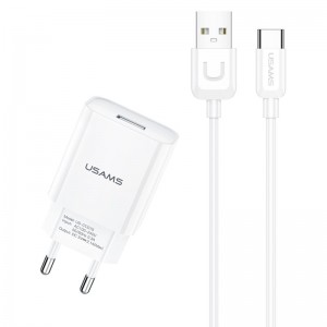 СЗУ USAMS T21 Charger kit - T18 single USB + Uturn Type-C cable