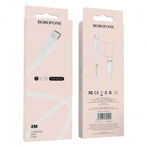 Дата кабель Borofone BX18 Optimal USB to MicroUSB (2m)