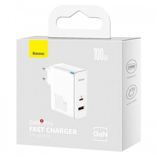 МЗП Baseus GaN5 Pro Type-C+USB 100W EU (CCGP09020)