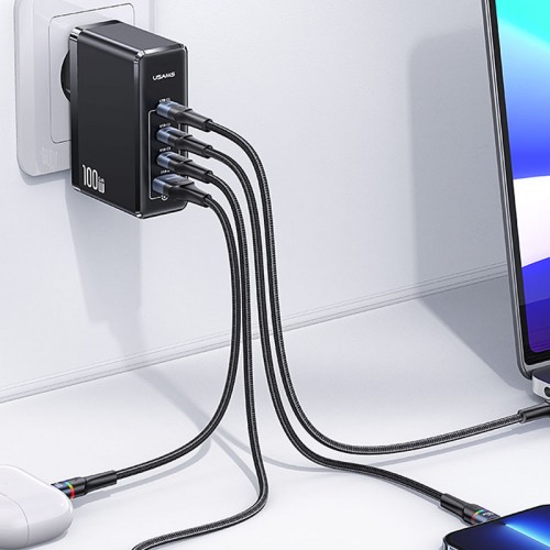 МЗП Usams US-CC163 T50 100W 4 Ports ACCC GaN Fast Charger