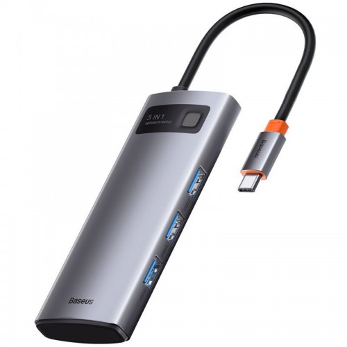 Переходник HUB Baseus Metal Gleam Series 5-in-1 Type-C (CAHUB-CX)