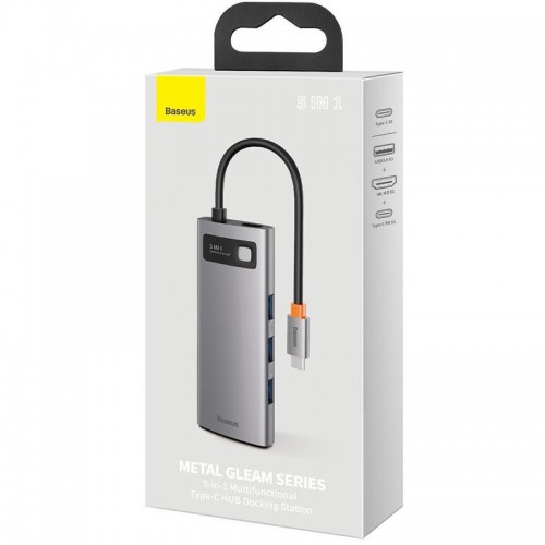 Переходник HUB Baseus Metal Gleam Series 5-in-1 Type-C (CAHUB-CX)