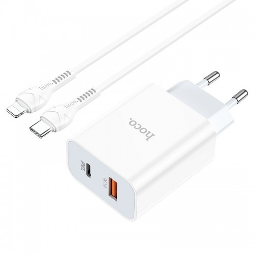 МЗП HOCO C97A PD20W+QC3.0 (1USB/1Type-C/3A) + Type-C to Lightning