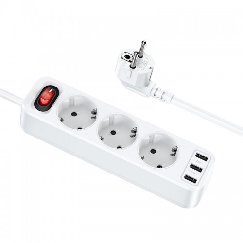 Удлинитель Hoco NS2 (3USB/3xSocket)