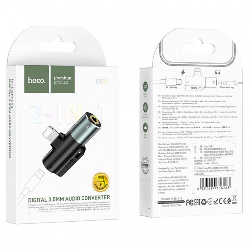 Переходник Hoco LS32 3.5 to Lightning AUX