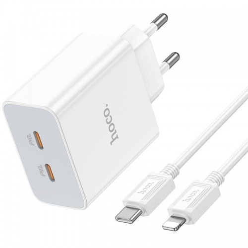 МЗП Hoco C108A PD 35W (2 Type-C) + Type-C to Lightning