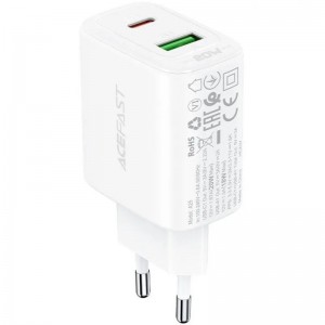 СЗУ Acefast A25 PD20W (USB-C+USB-A) dual port