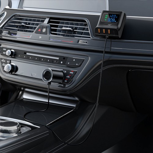 АЗУ Acefast B8 digital display car HUB charger