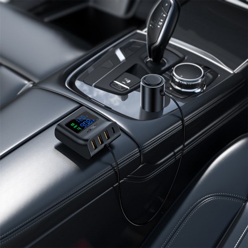 АЗУ Acefast B8 digital display car HUB charger