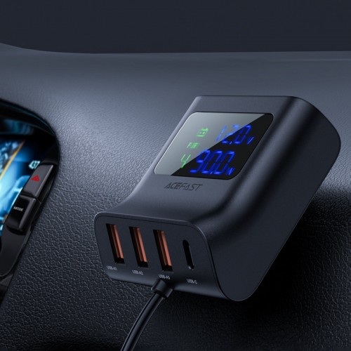 АЗУ Acefast B8 digital display car HUB charger