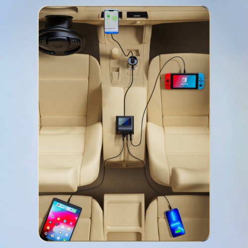 АЗУ Acefast B8 digital display car HUB charger