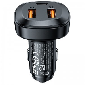 АЗУ Acefast B9 66W (2USB-A+USB-C) three port metal car charger