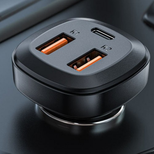 АЗУ Acefast B9 66W (2USB-A+USB-C) three port metal car charger