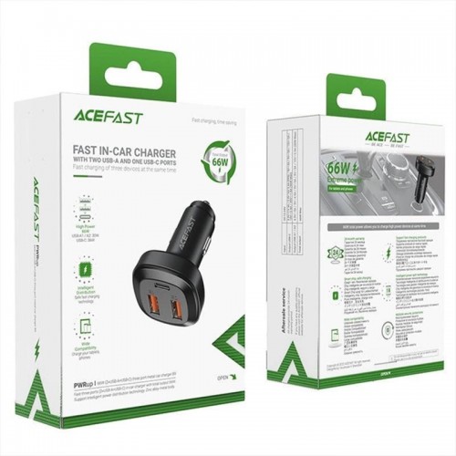 АЗУ Acefast B9 66W (2USB-A+USB-C) three port metal car charger