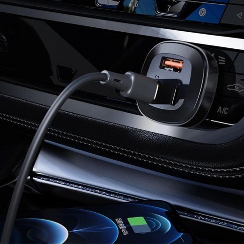 АЗУ Acefast B3 66W(USB-C+USB-C+USB-A) three-port metal car charger