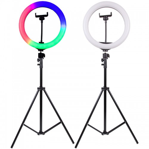 Кольцевая светодиодная LED лампа RGB Arc Ring 10" + tripod 2.1m