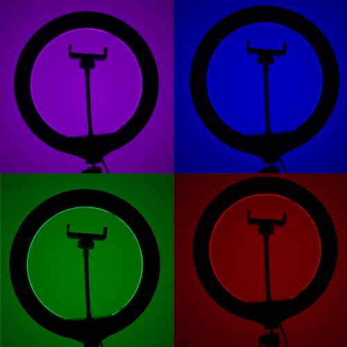 Кольцевая светодиодная LED лампа RGB Arc Ring 10" + tripod 2.1m