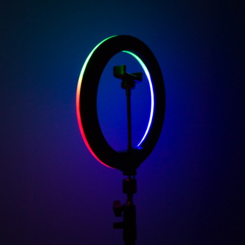 Кольцевая светодиодная LED лампа RGB Arc Ring 10" + tripod 2.1m