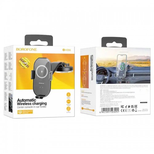 Автотримач з БЗП Borofone BH206 Wireless Charging Car