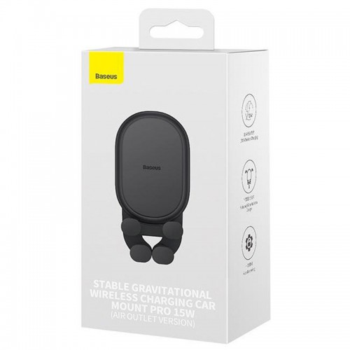 Автодержатель с БЗУ Baseus Stable Gravitational Car Mount Pro 15W (Air Outlet Version) (SUWX03)