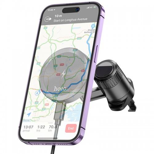 Автодержатель с БЗУ Hoco HW6 Vision metal magnetic (air outlet)