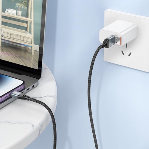 Дата кабель Hoco U128 Viking 2in1 USB/Type-C to Lightning (1m)