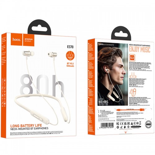 Наушники Bluetooth Hoco ES70 Armour neck-mounted White