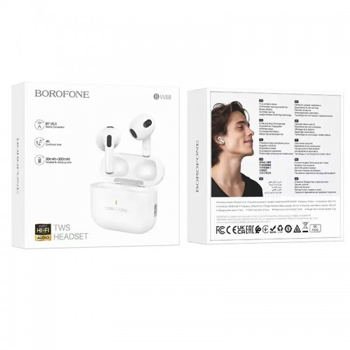 Беспроводные TWS наушники BOROFONE BW58 White