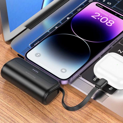 Power Bank BOROFONE BJ41 Pocket with cable 5000 mAh Black