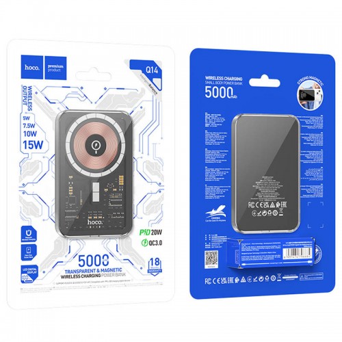 Power Bank Hoco Q14 Ice Crystal PD20W 5000 mAh Black