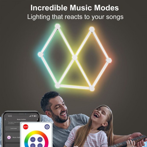 Модульный настенный светильник LED RGB 5V SAL-014B 9pcs Bluetooth USB with app