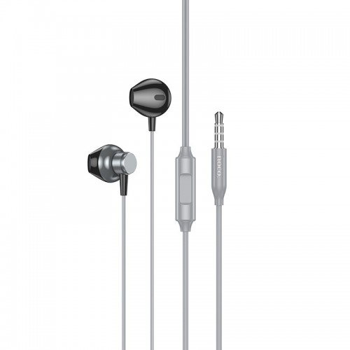 Стерео Наушники Hoco M125 Smart metal universal (3.5mm/1.2m) Grey