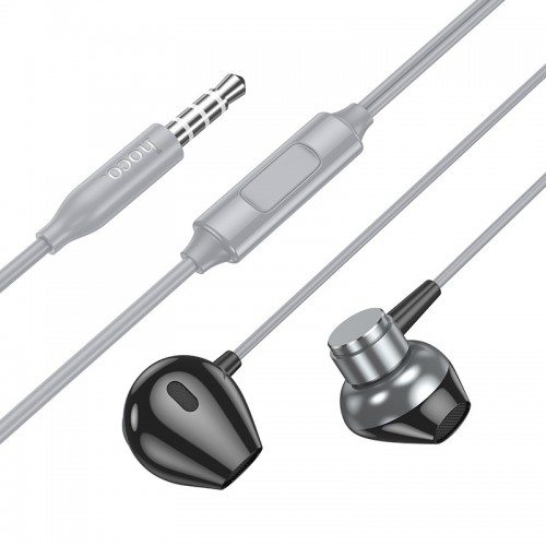 Стерео Наушники Hoco M125 Smart metal universal (3.5mm/1.2m) Grey