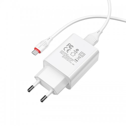 СЗУ Borofone BA21A Long journey QC3.0 (1USB/3A) + MicroUSB