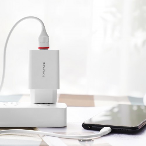 СЗУ Borofone BA21A Long journey QC3.0 (1USB/3A) + MicroUSB