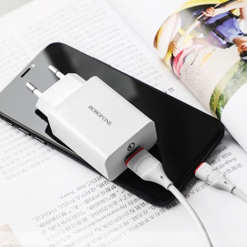 СЗУ Borofone BA21A Long journey QC3.0 (1USB/3A) + MicroUSB